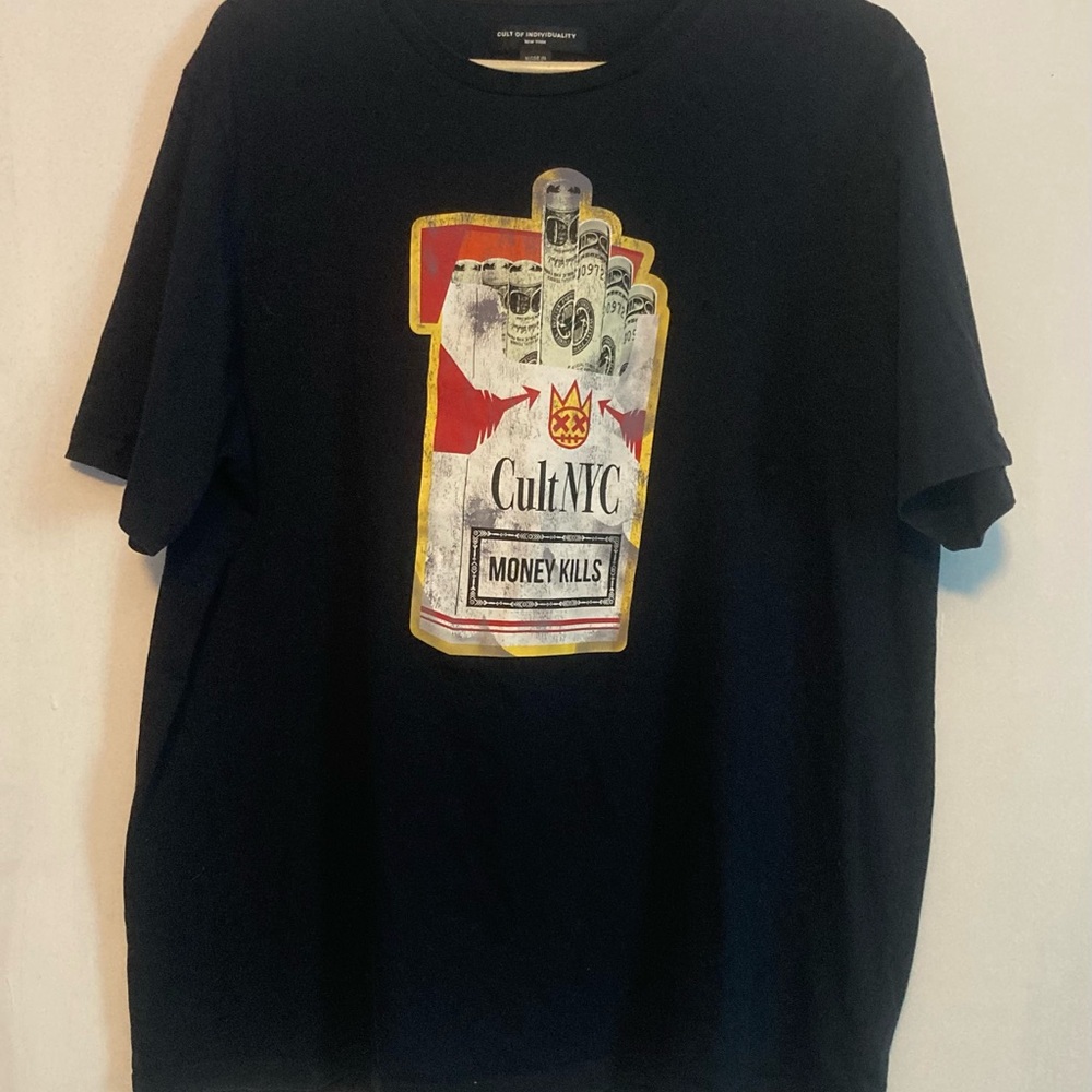Cult Of Individuality SZ XXL Black Short Sleeve Graphic Tee Vintage boho